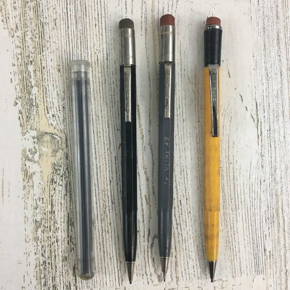 Vintage Lot of 3 Mechanical Pencils Scripto Wearever Long Lead Thinline 49 Twist - Picture 1 of 16